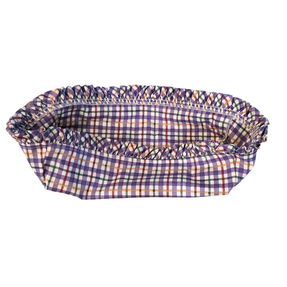 Longaberger Blueberry Plaid Rectangle Picnic Basket Liner Only